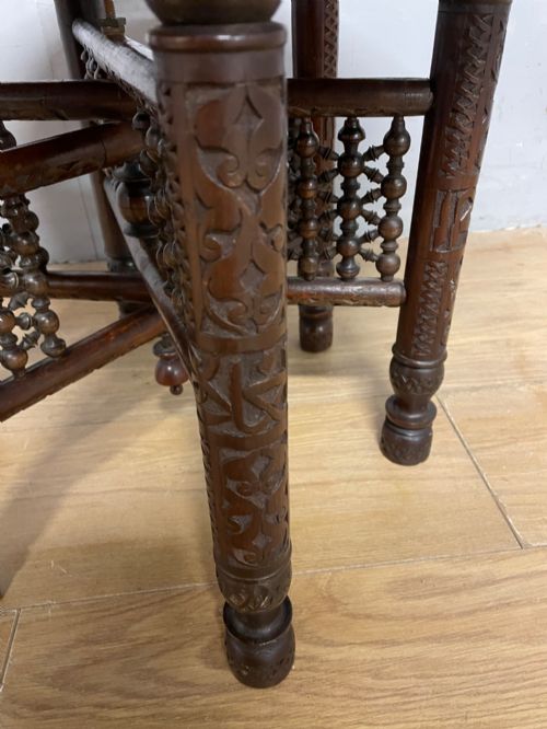 LATE C19TH GOOD QUALITY BRASS TOPPED BENARES TABLE - ADDITIONAL PHOTO 5