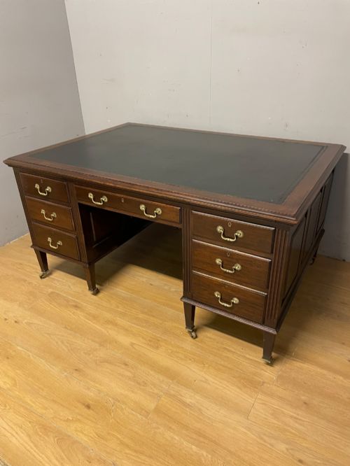 EDWARDIAN MAHOGANY PARTNERS DESK BY COOKES OF FINSBURY LONDON - ADDITIONAL PHOTO 11