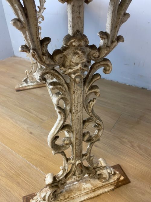 VICTORIAN CAST IRON CONSERVATORY TABLE WITH ORIGINAL PINE TOP - ADDITIONAL PHOTO 9