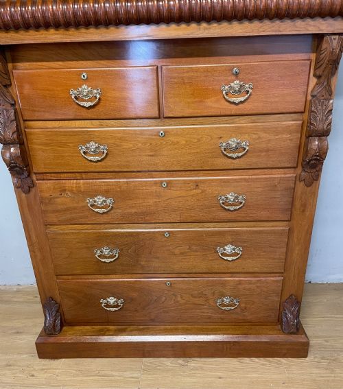 C19TH SUPERB QUALITY RARE COUNTRY HOUSE WALNUT SCOTTISH CHEST OF DRAWERS - ADDITIONAL PHOTO 2