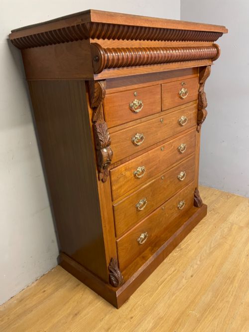 C19TH SUPERB QUALITY RARE COUNTRY HOUSE WALNUT SCOTTISH CHEST OF DRAWERS - ADDITIONAL PHOTO 3