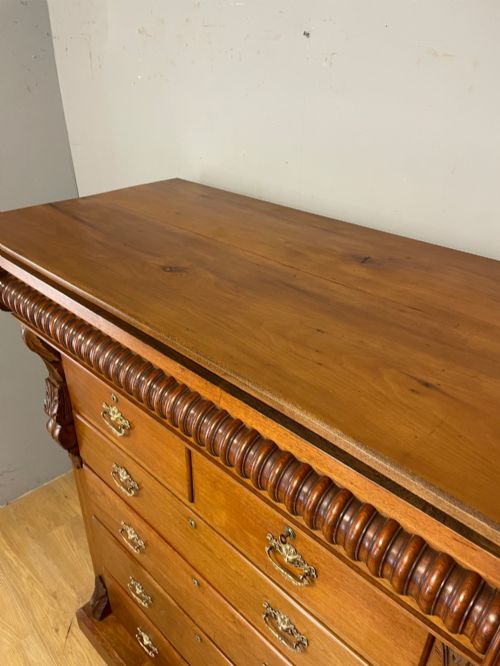 C19TH SUPERB QUALITY RARE COUNTRY HOUSE WALNUT SCOTTISH CHEST OF DRAWERS - ADDITIONAL PHOTO 12