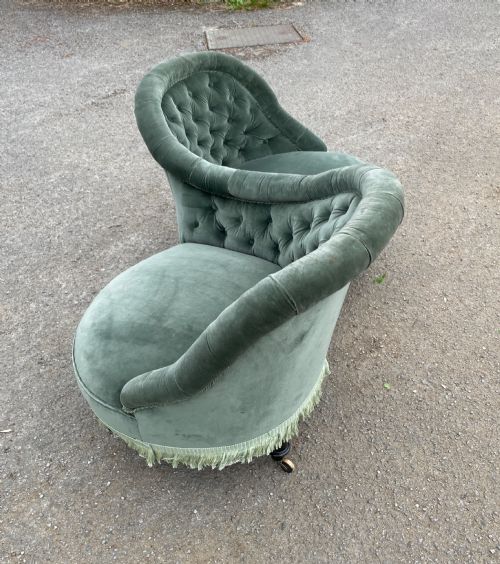 C19TH COUNTRY HOUSE CONVERSATION TETE A TETE SEAT - ADDITIONAL PHOTO 1