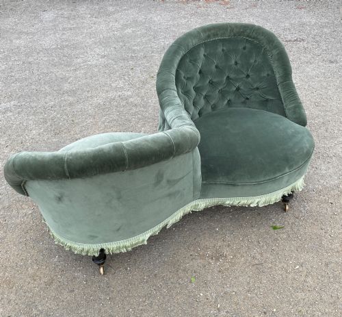 C19TH COUNTRY HOUSE CONVERSATION TETE A TETE SEAT - ADDITIONAL PHOTO 2