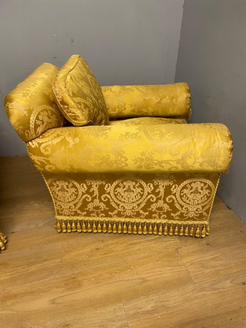 PAIR OF EDWARDIAN COUNTRY HOUSE ARMCHAIRS - ADDITIONAL PHOTO 4