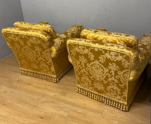 PAIR OF EDWARDIAN COUNTRY HOUSE ARMCHAIRS - ADDITIONAL PHOTO 7