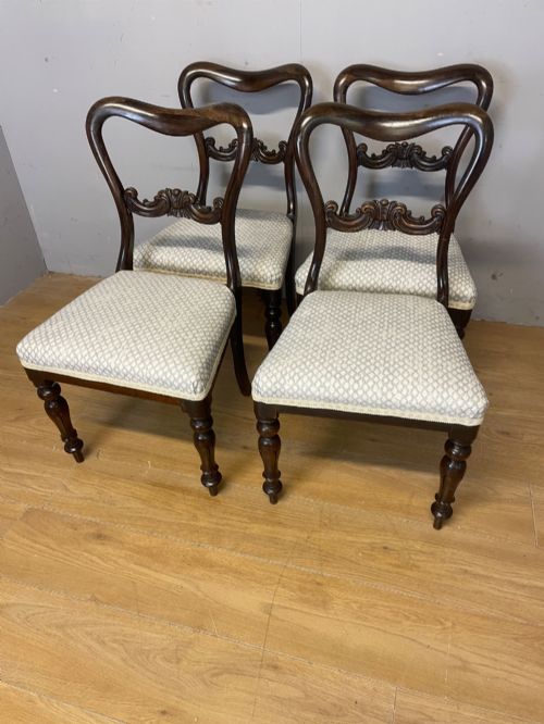 GOOD QUALITY SET OF FOUR C19TH ROSEWOOD DINING CHAIRS - ADDITIONAL PHOTO 5