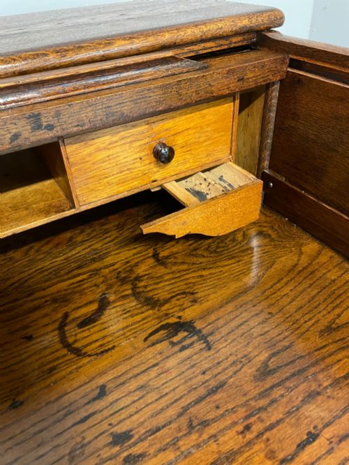EDWARDIAN SOLID OAK ROLL TOP DESK BY ANGUS LONDON - ADDITIONAL PHOTO 4