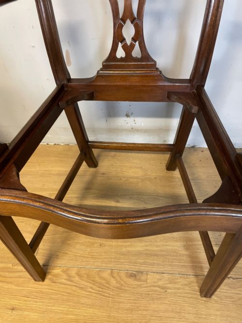 EDWARDIAN SET OF EIGHT SOLID MAHOGANY CHIPPENDALE STYLE DINING CHAIRS - ADDITIONAL PHOTO 14