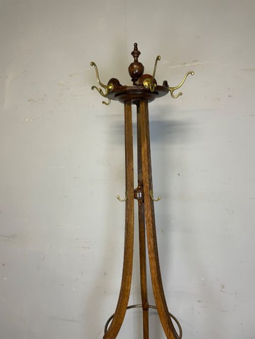EDWARDIAN OAK COAT AND STICK STAND BY W RICHARDSON OF LEEDS - ADDITIONAL PHOTO 3