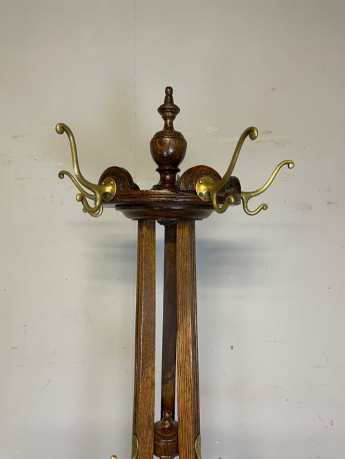 EDWARDIAN OAK COAT AND STICK STAND BY W RICHARDSON OF LEEDS - ADDITIONAL PHOTO 10
