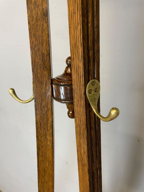 EDWARDIAN OAK COAT AND STICK STAND BY W RICHARDSON OF LEEDS - ADDITIONAL PHOTO 12