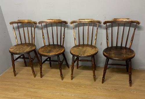 FOUR IBEX PENNY SEAT KITCHEN CHAIRS CIRCA 1900 - ADDITIONAL PHOTO 1