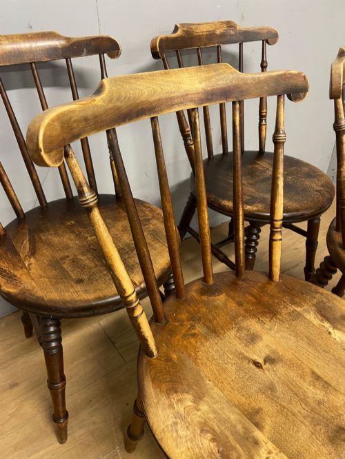 FOUR IBEX PENNY SEAT KITCHEN CHAIRS CIRCA 1900 - ADDITIONAL PHOTO 2