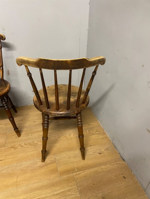 FOUR IBEX PENNY SEAT KITCHEN CHAIRS CIRCA 1900 - ADDITIONAL PHOTO 6
