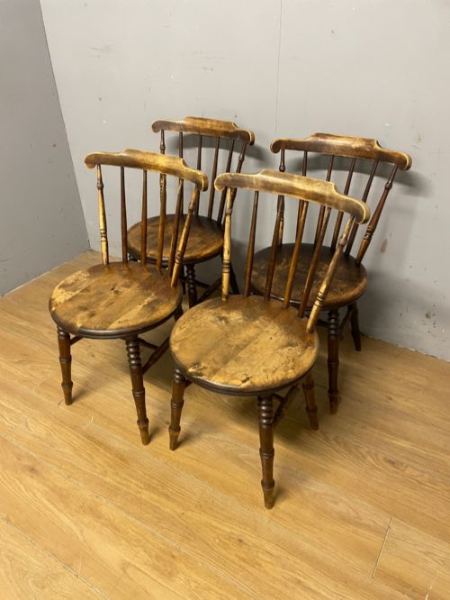 FOUR IBEX PENNY SEAT KITCHEN CHAIRS CIRCA 1900 - ADDITIONAL PHOTO 7