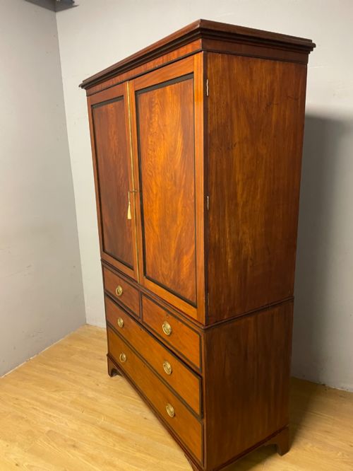 GEORGIAN FLAME MAHOGANY COUNTRY HOUSE LINEN PRESS - ADDITIONAL PHOTO 6