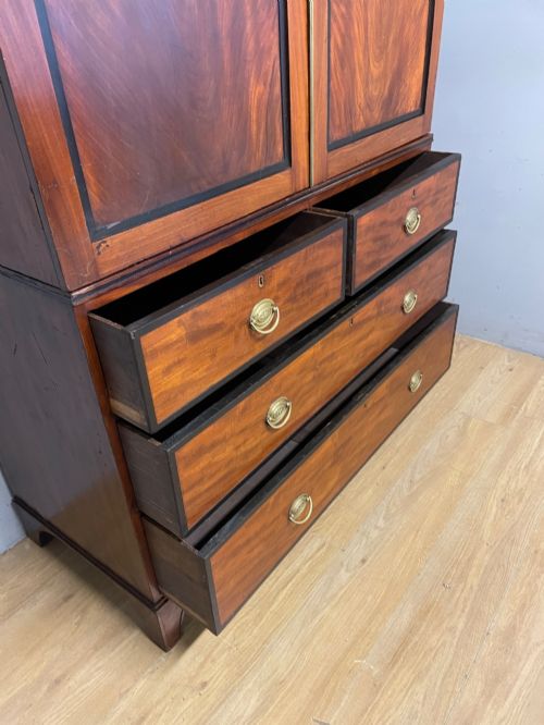 GEORGIAN FLAME MAHOGANY COUNTRY HOUSE LINEN PRESS - ADDITIONAL PHOTO 7