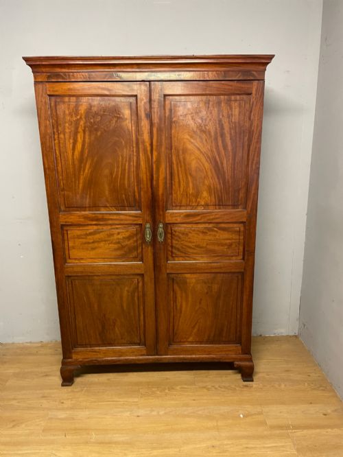 C19TH FLAME MAHOGANY CHANNEL ISLANDS WARDROBE - ADDITIONAL PHOTO 1