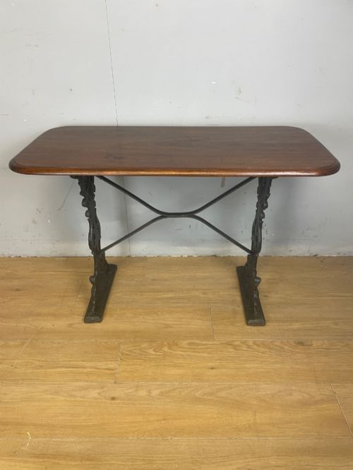 EDWARDIAN CONSERVATORY TABLE WITH SOLID MAHOGANY TOP - ADDITIONAL PHOTO 3