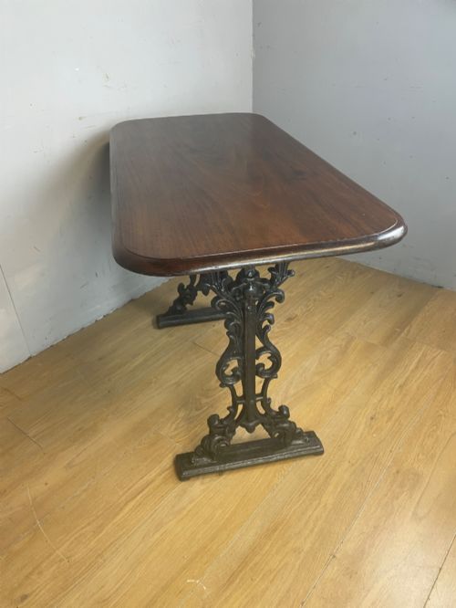EDWARDIAN CONSERVATORY TABLE WITH SOLID MAHOGANY TOP - ADDITIONAL PHOTO 5