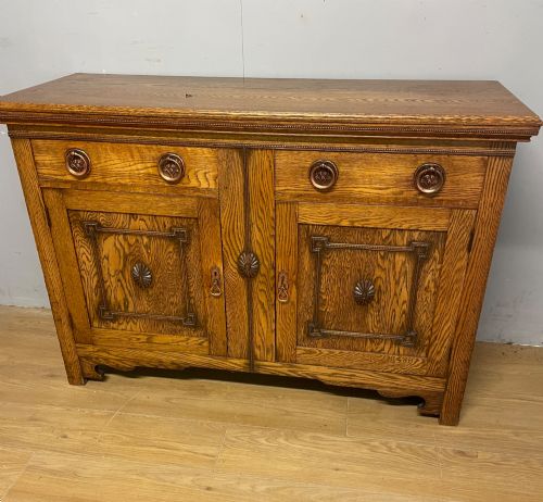 Arts and Crafts Golden Oak Two Door Sideboard