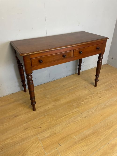 C19th Mahogany Two Drawer Side Table