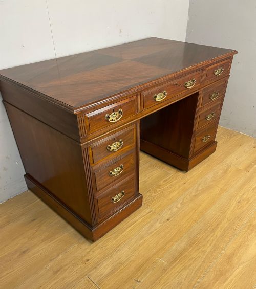 C19th Mahogany Three Part Twin Pedestal Desk