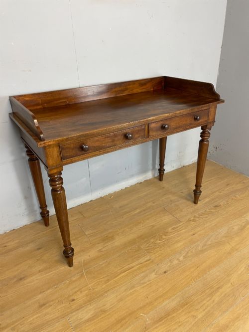 C19th Flame Mahogany Two Drawer Side Table