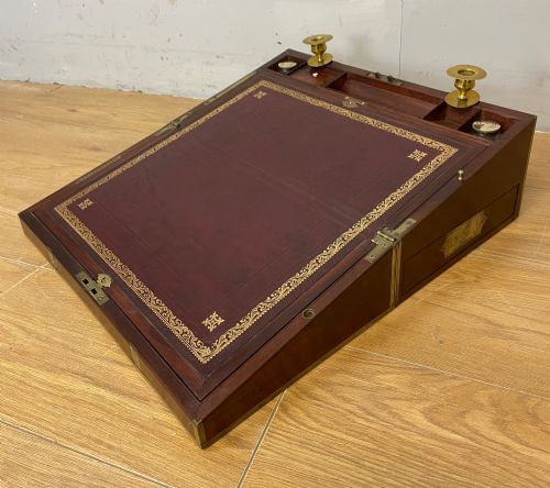 C19th Campaign  Style Brass Bound Writing Slope