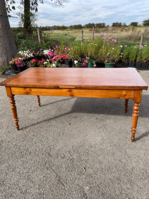 French C19TH cherrywood extending 12 seater dining table