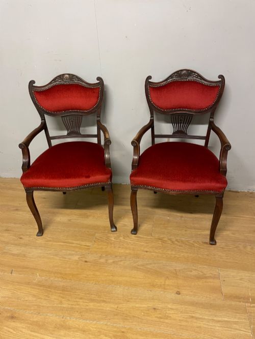 C19th Pair of Empire Style Armchairs