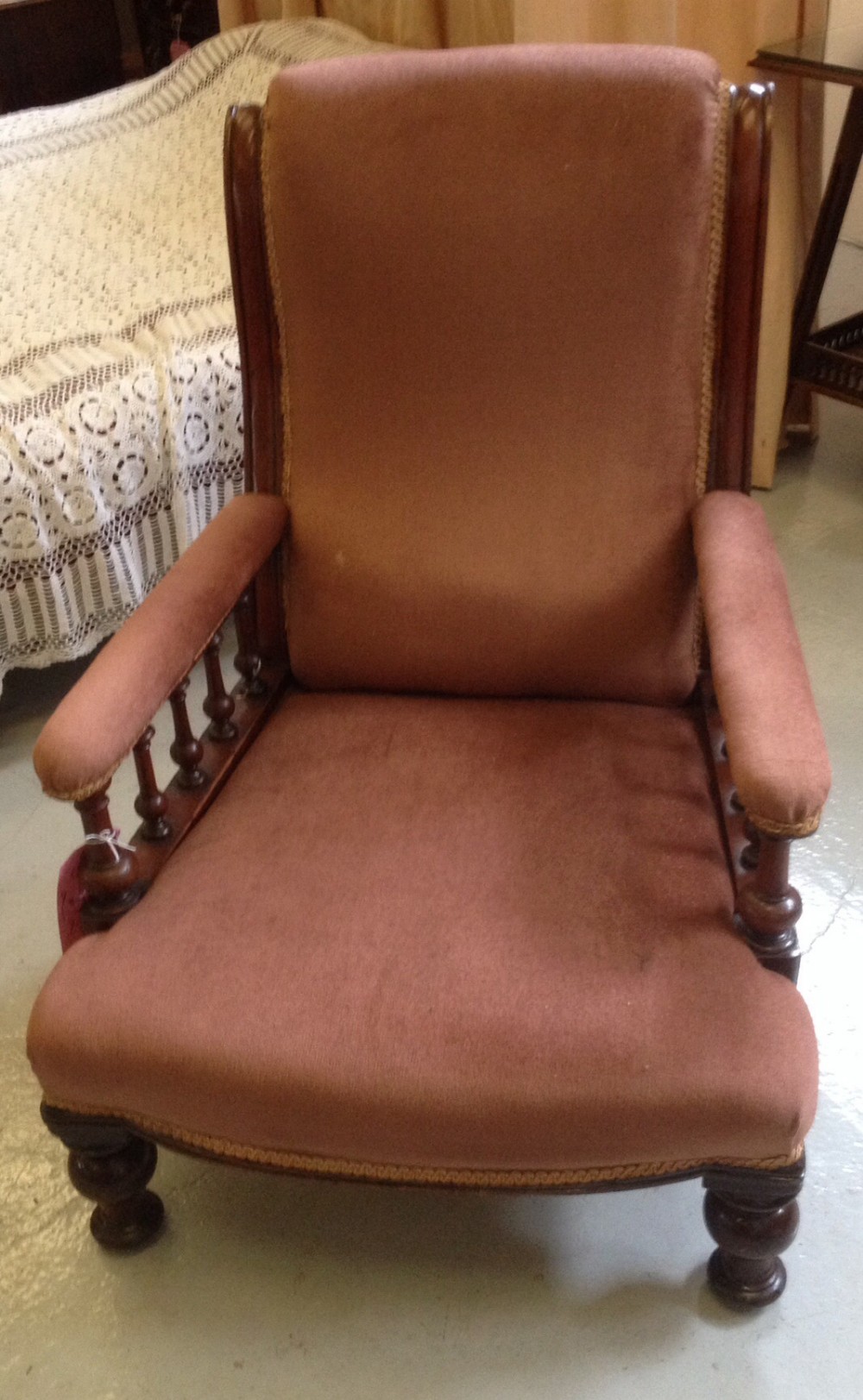 Victorian mahogany framed library chair circa 1880