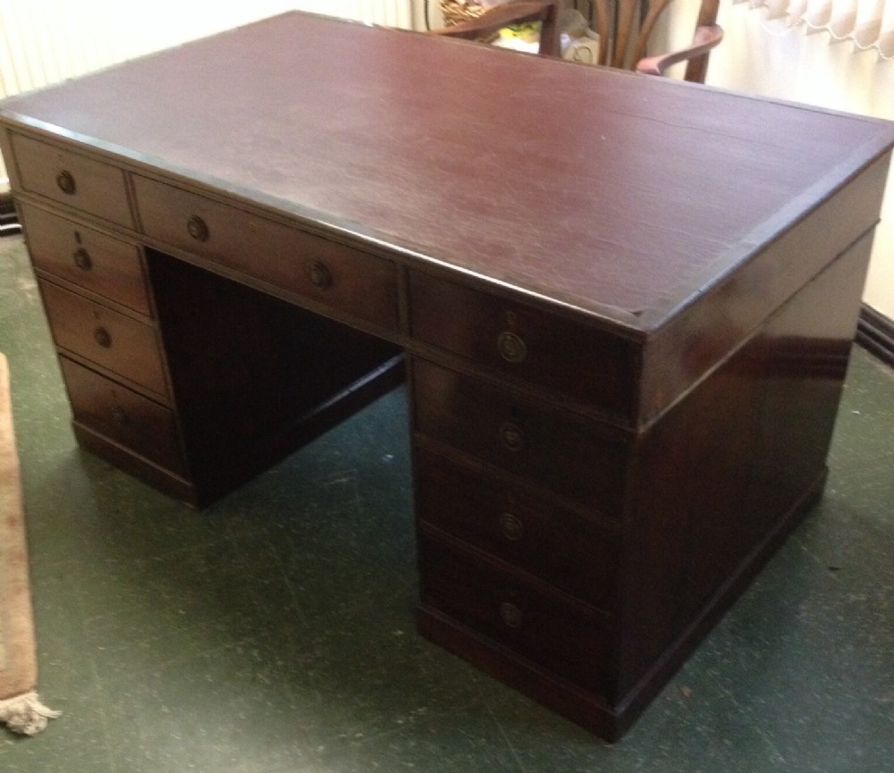 George the third mahogany partners desk for restoration 