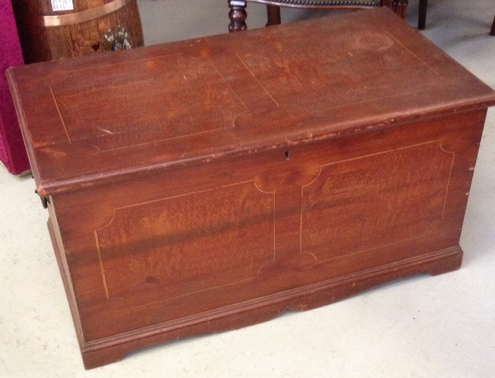 Antique Victorian pine blanket box with original scumbled finish circa 1880