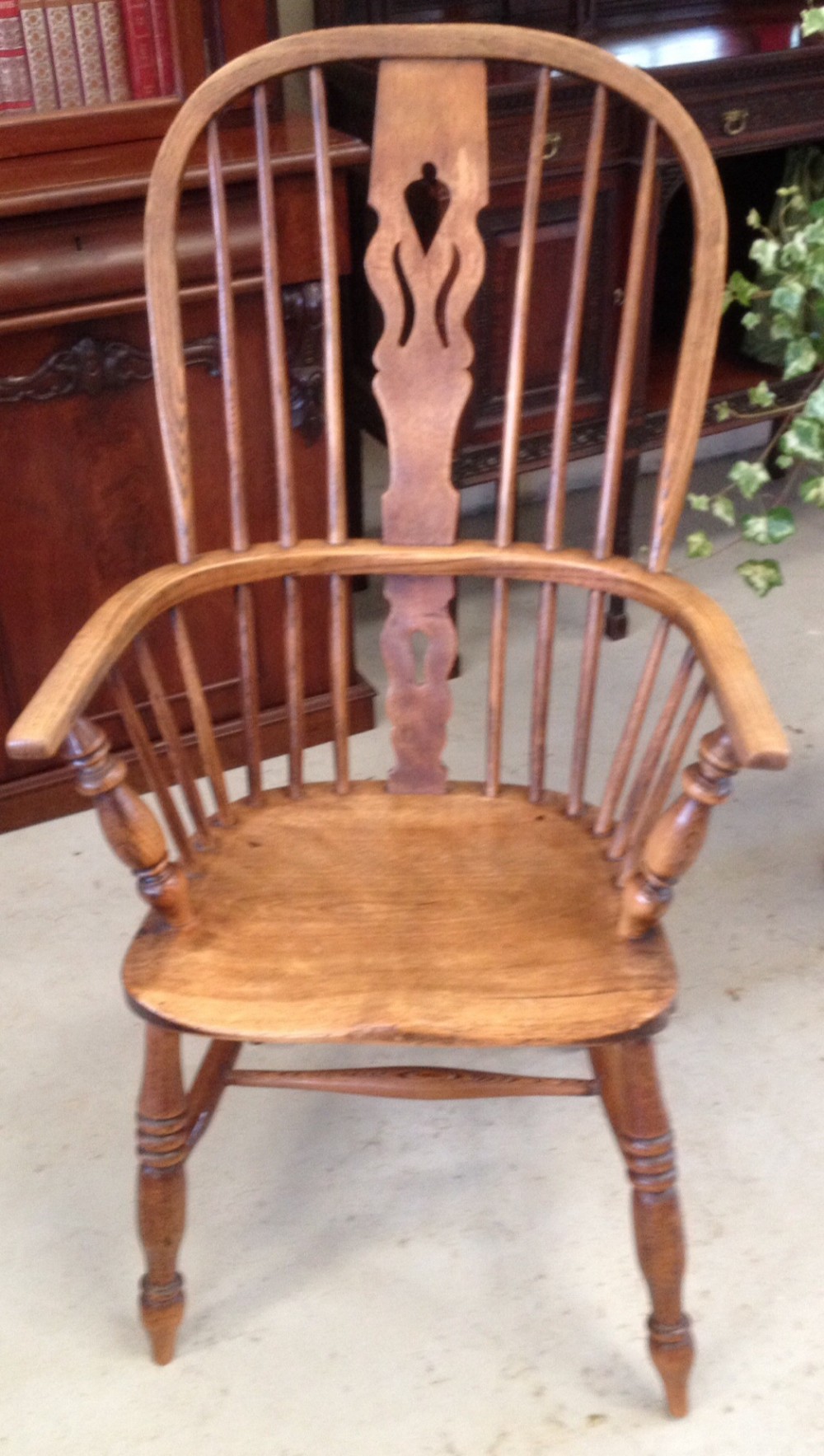 Victorian ash and elm hooped back Windsor chair circa 1860