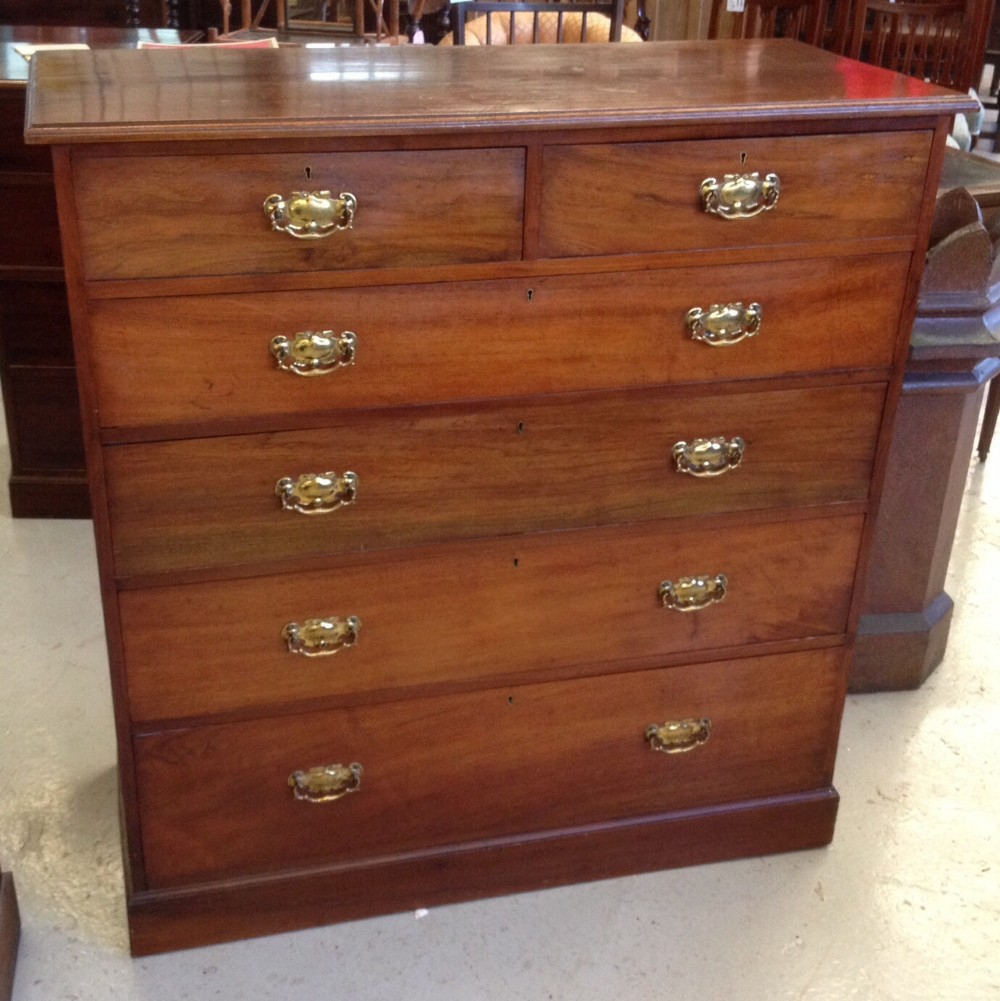 Antique Victorian walnut five height chest of drawers circa 1890