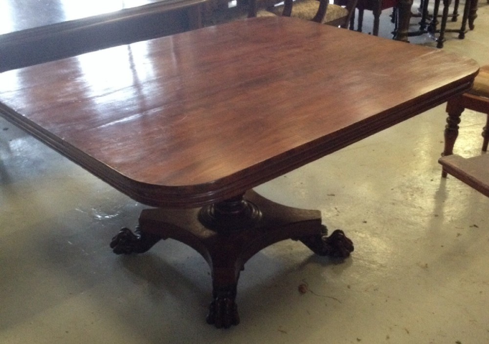 Regency mahogany  tilt top table on lions paw feet for restoration superb quality