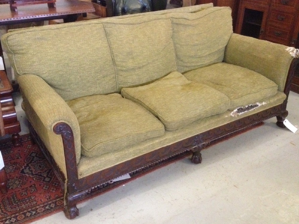 Victorian country house style 3 seater sofa in need of reupholstery