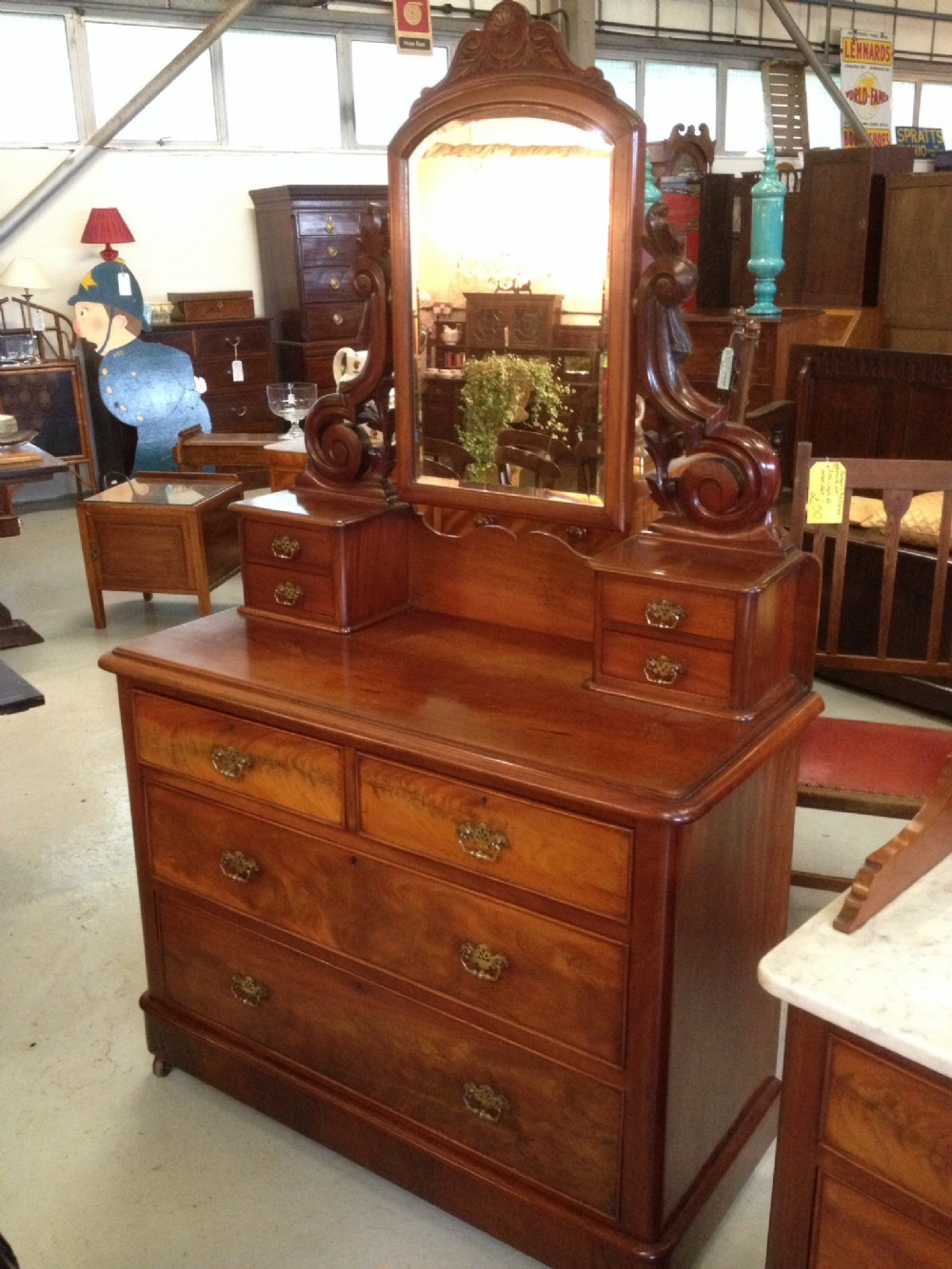 Victorian mahogany dressing chest . Completely original