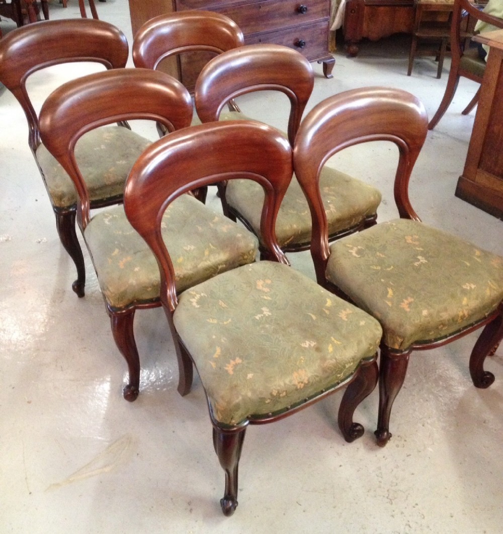 Set of six victorian mahogany dining chairs - superb quality