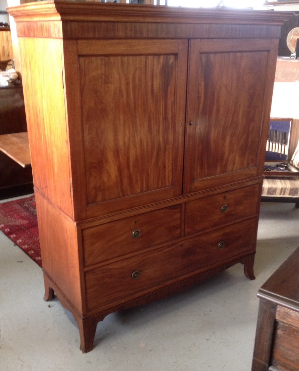 Georgian mahogany clothes press of small size 