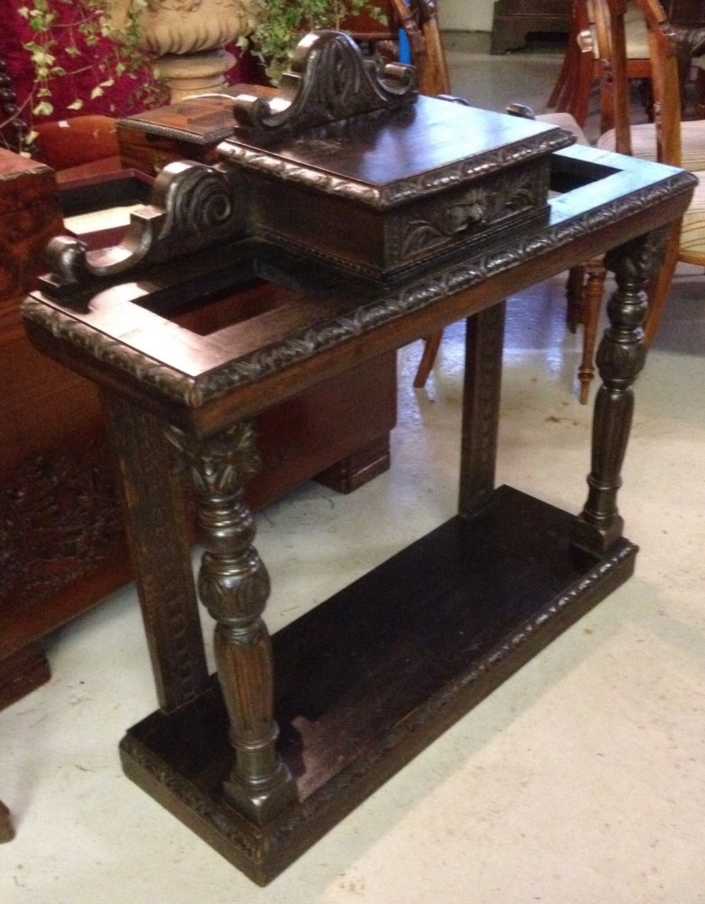 Victorian carved oak (green man) stick stand circa 1880