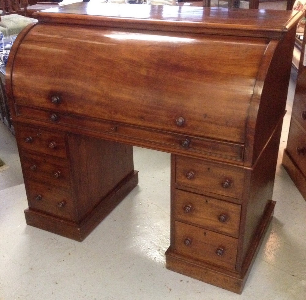 Victorian mahogany cylinder desk in original condition
