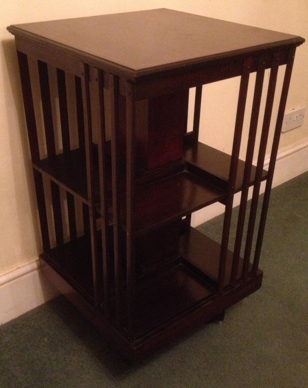 Edwardian inlaid mahogany revolving bookcase circa 1900