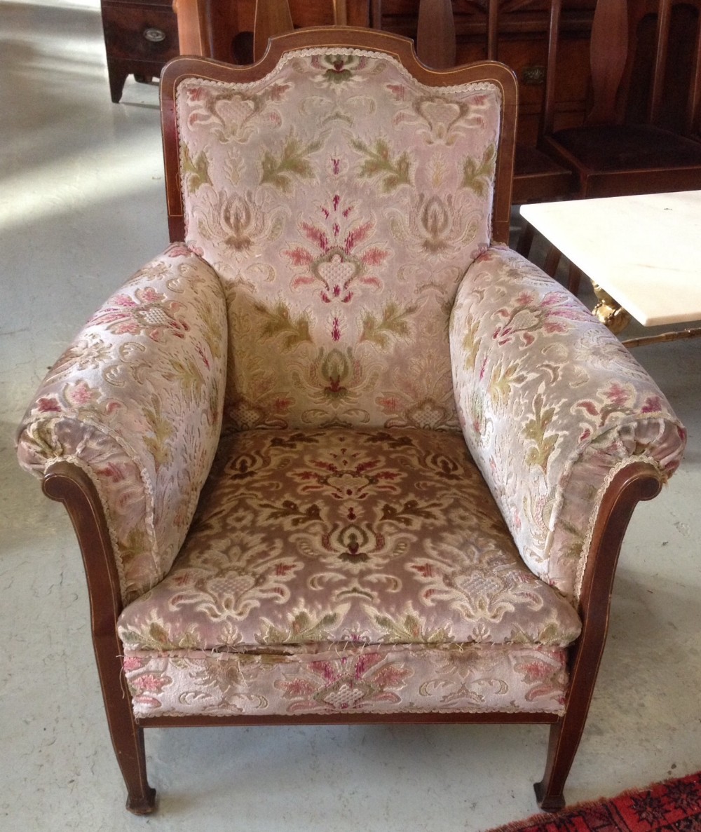 Late Victorian mahogany framed armchair 