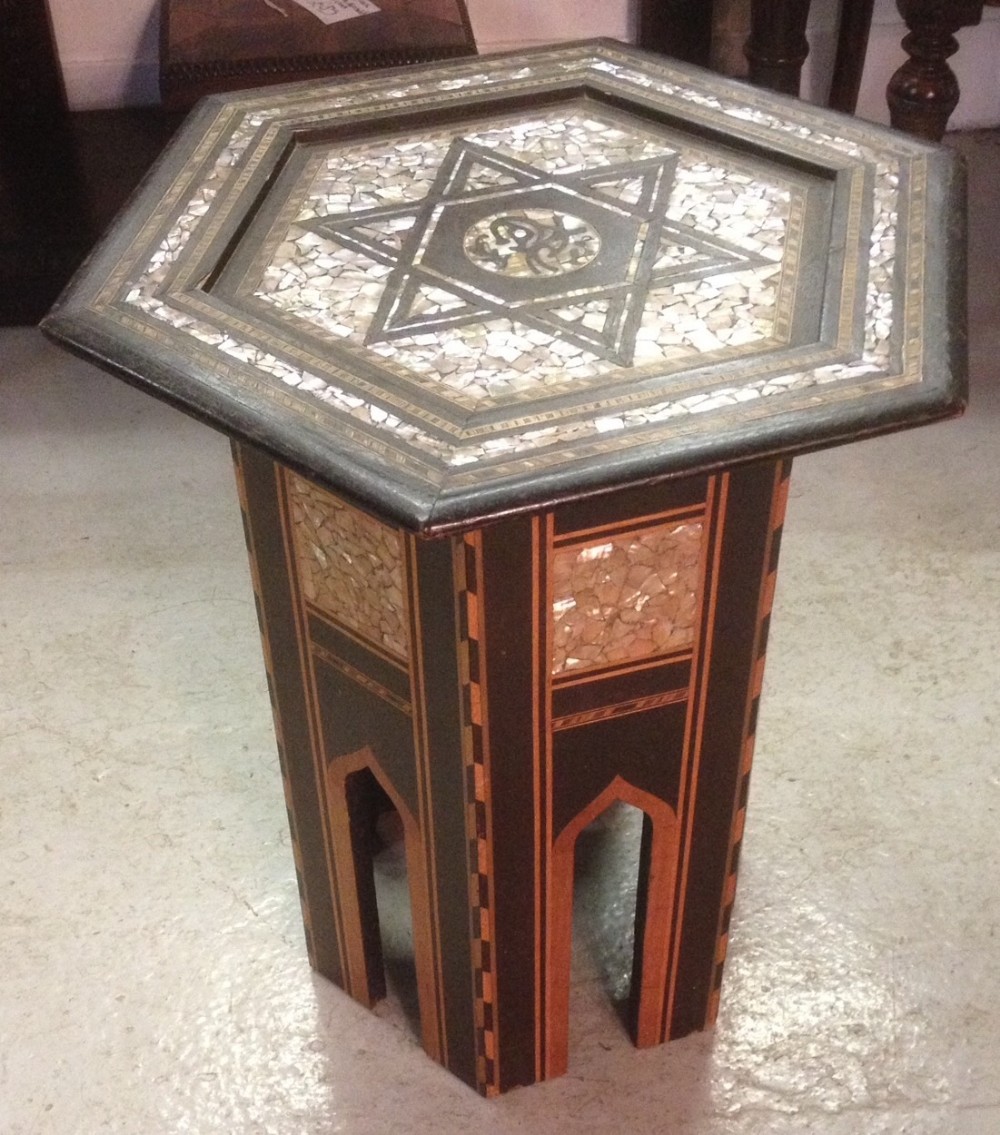 North African table inlaid with mother of pearl 