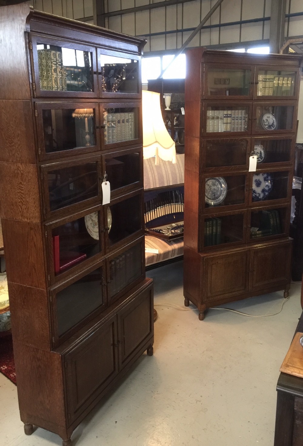 Antique solid oak Minty stacking six height bookcase ( one of a pair)