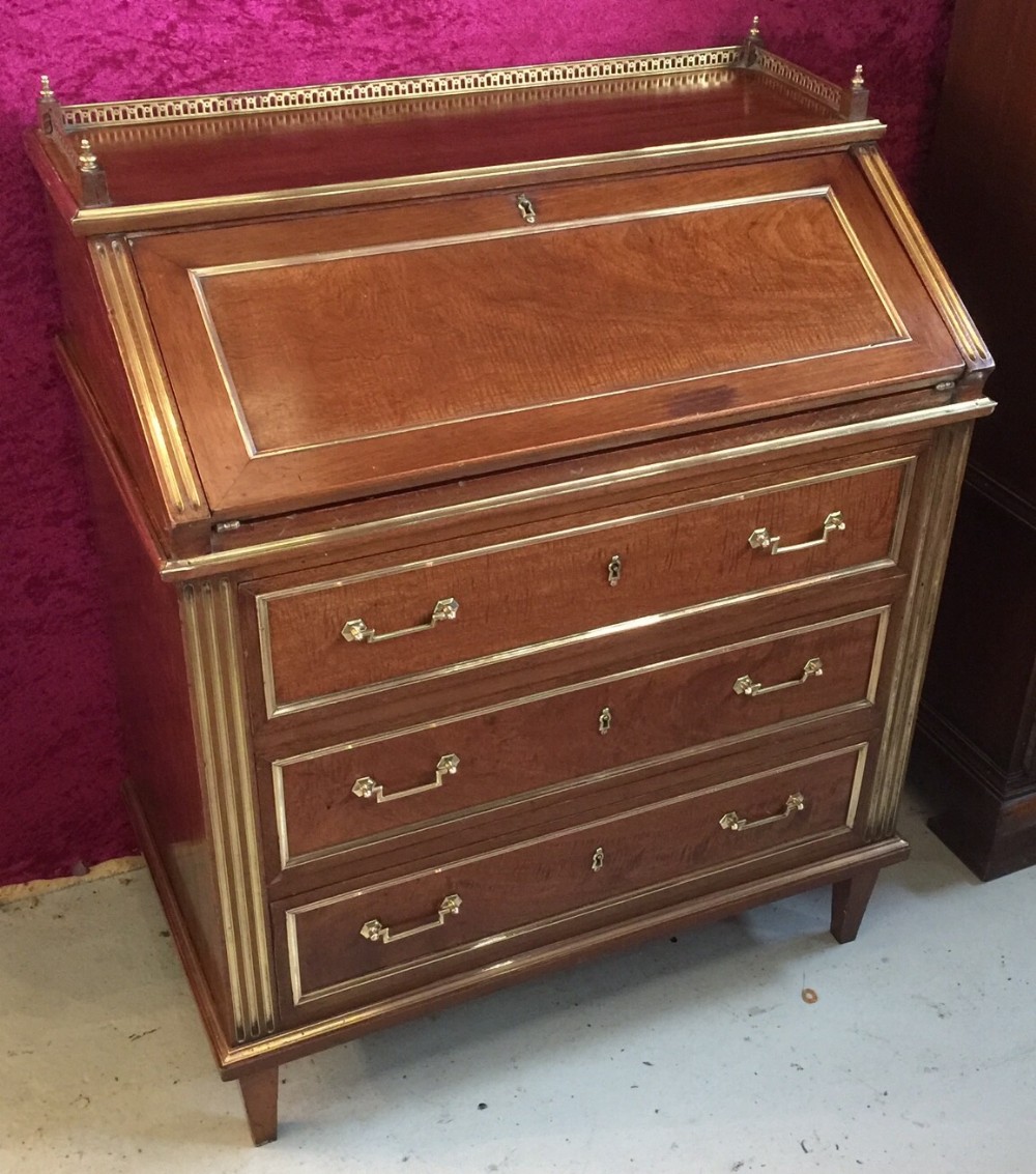 Brass inlaid bureau Directoire style circa 1920