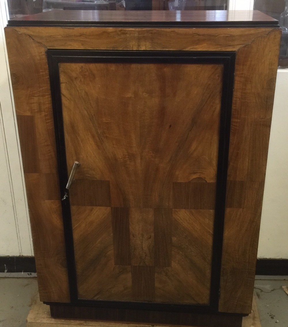 Art Deco gentlemans compactum burr walnut 